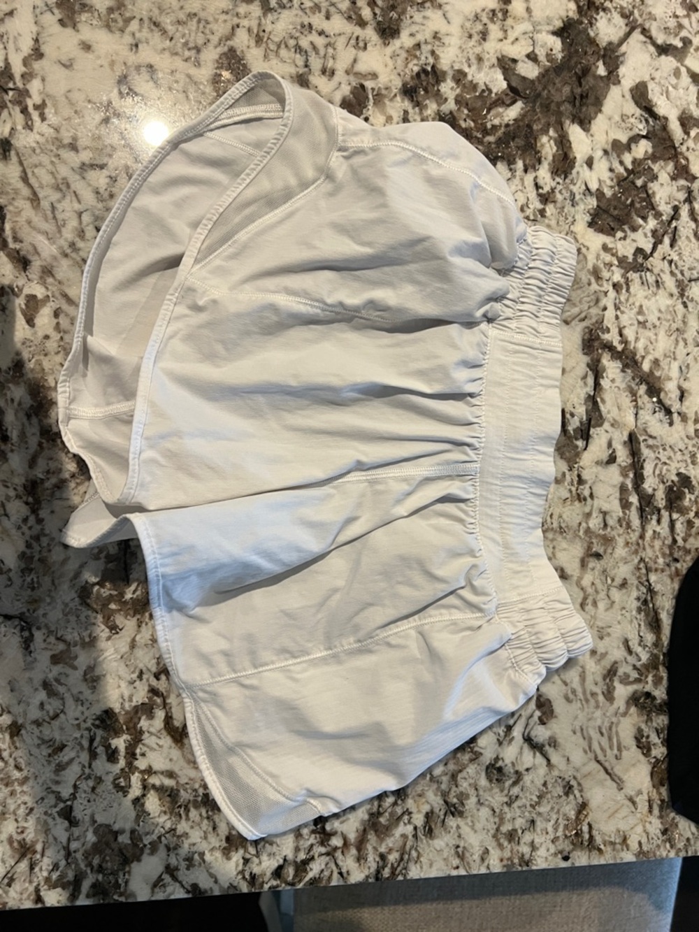 Lululemon White Elastic Waist Athletic Shorts